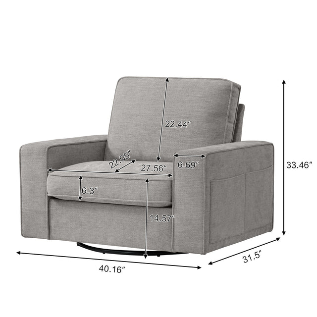 Coosleephome 360 degree Oversized Swivel Accent Chair Armchair for Living Room