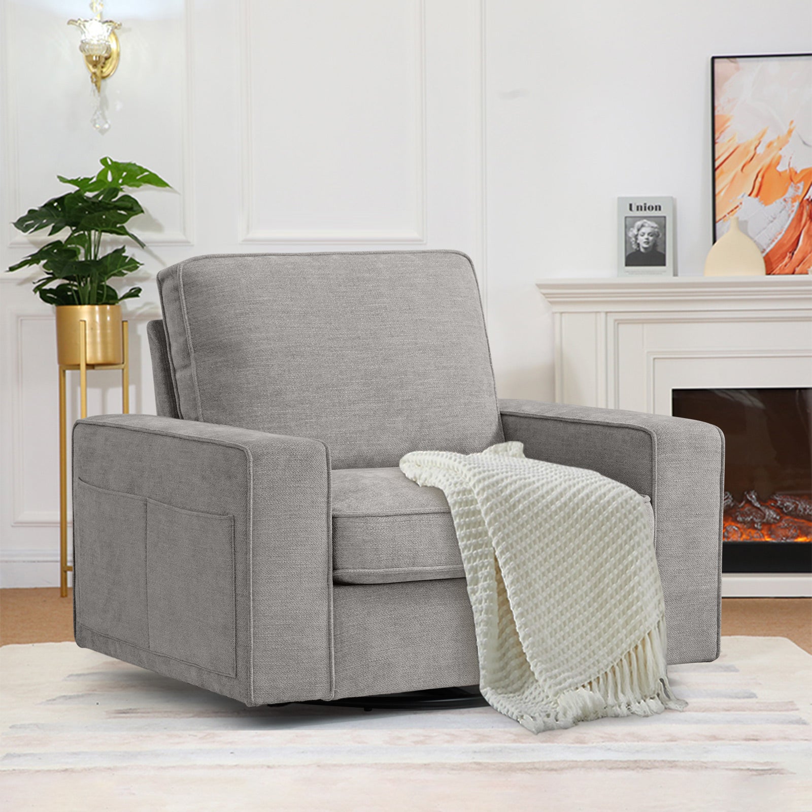 360 Degree Swivel Accent Chair Armchair For Living Room