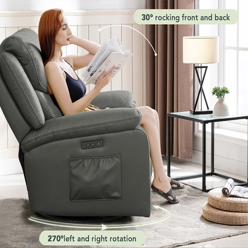 Grey swivel glider home lounge recliner on sale