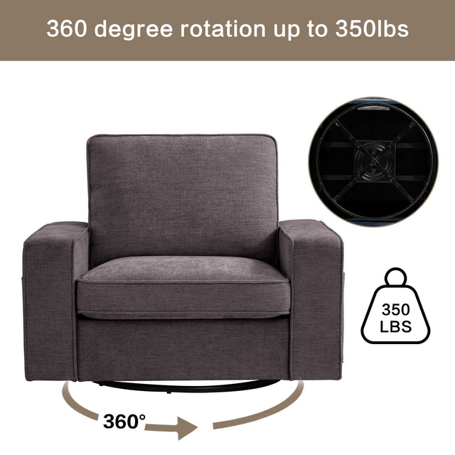 Coosleephome 360 degree Oversized Swivel Accent Chair Armchair for Living Room