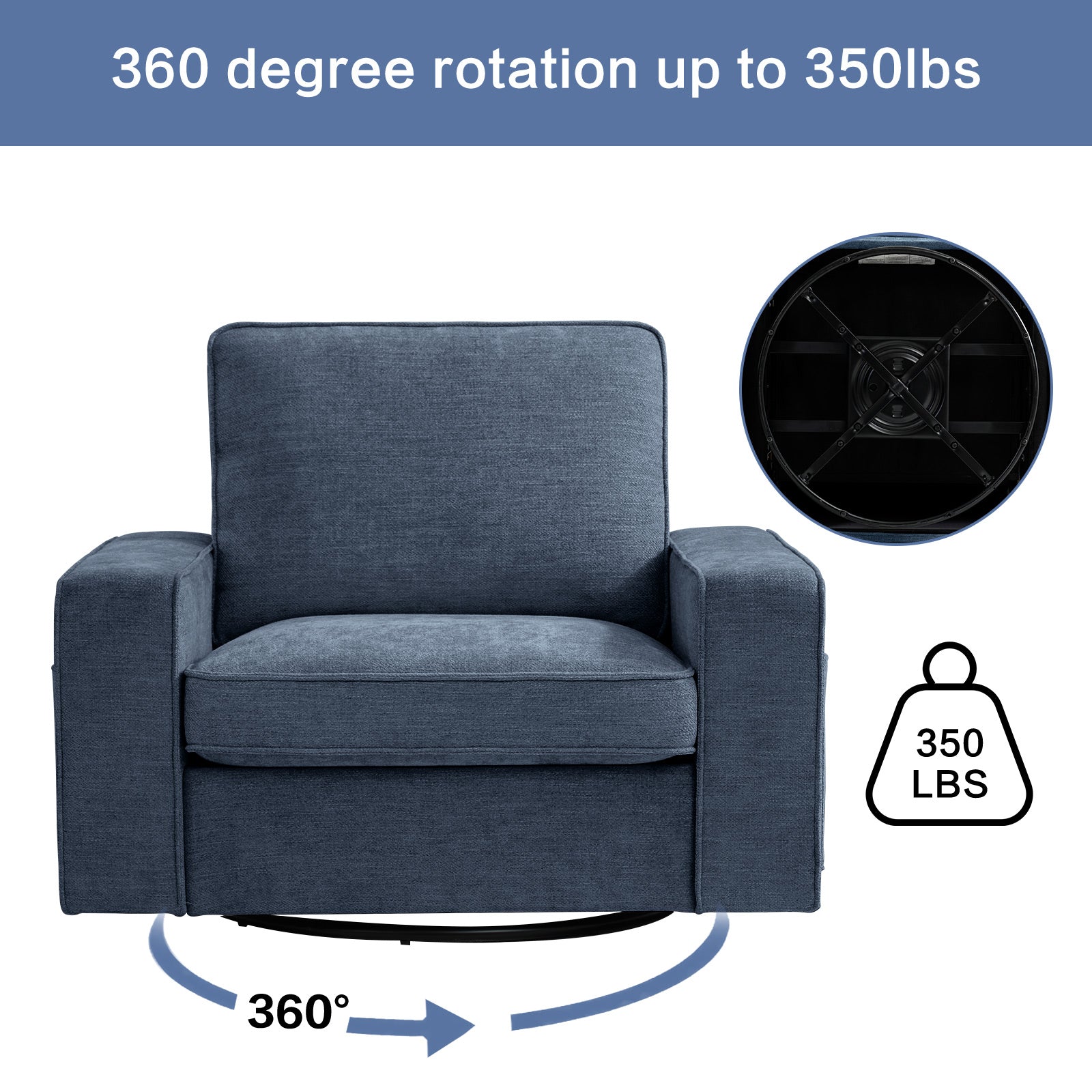 360 Degree Swivel Accent Chair Armchair For Living Room