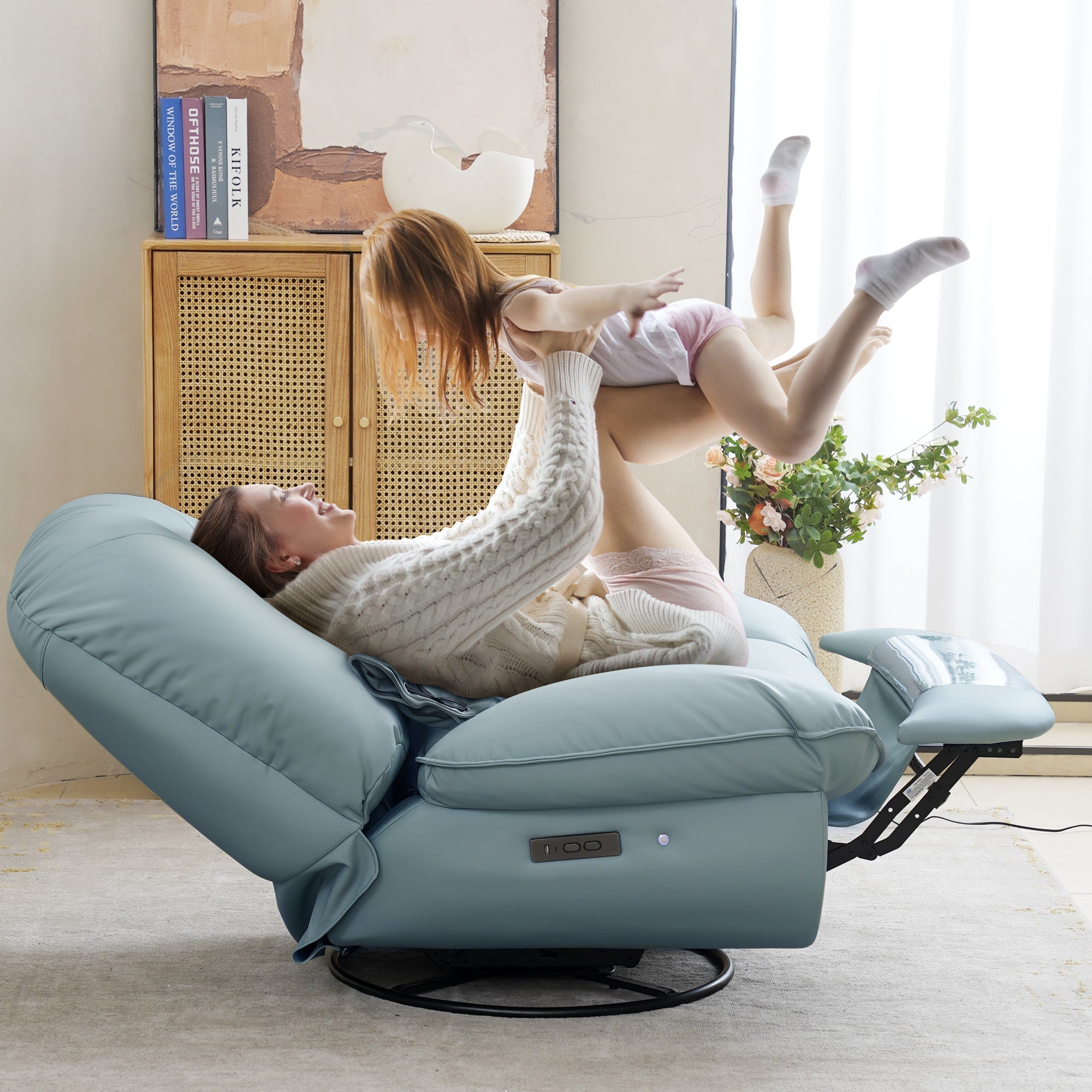 Electric swivel store glider recliner