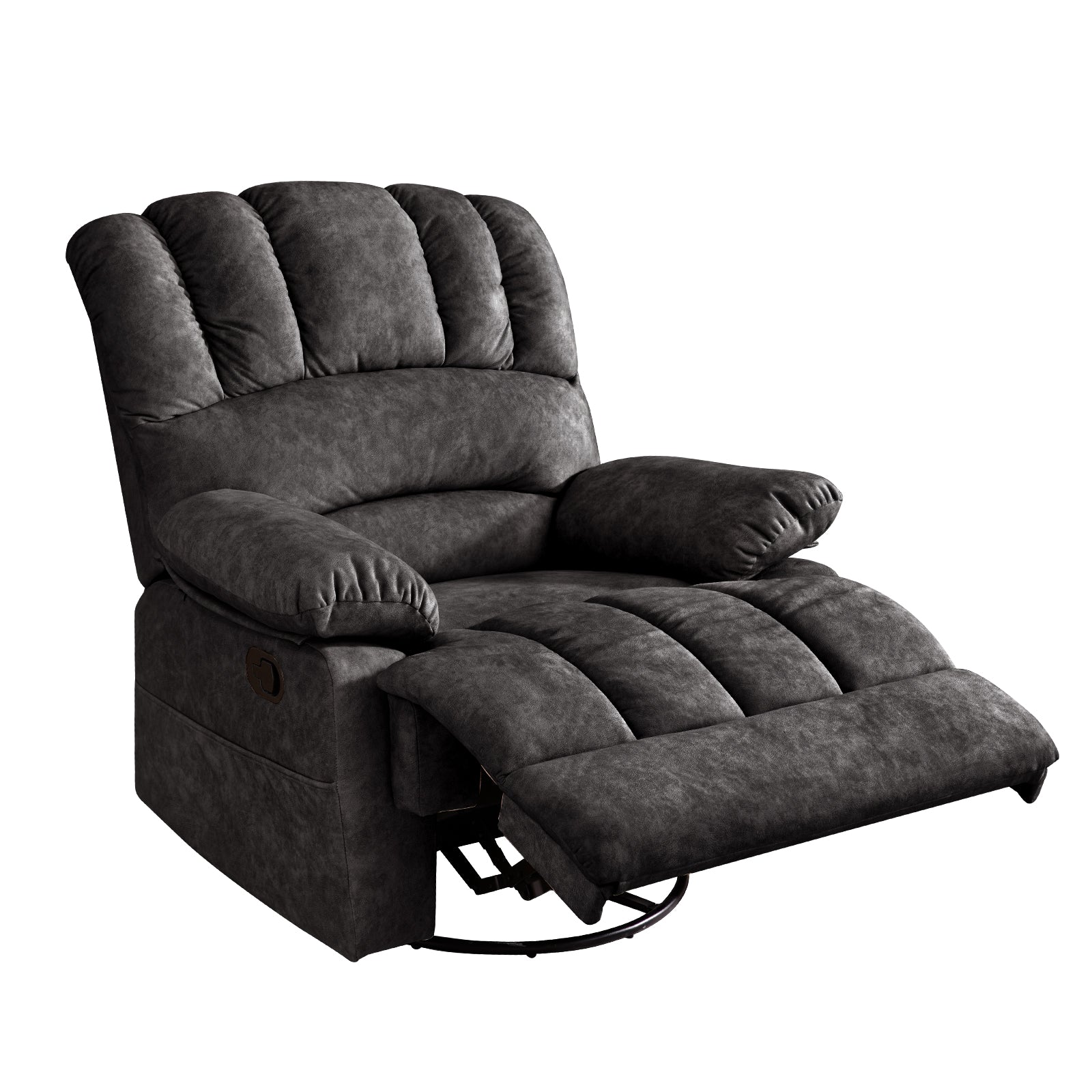 Beige Oversized Wide 360 Degree Swvivel Recliner Chair