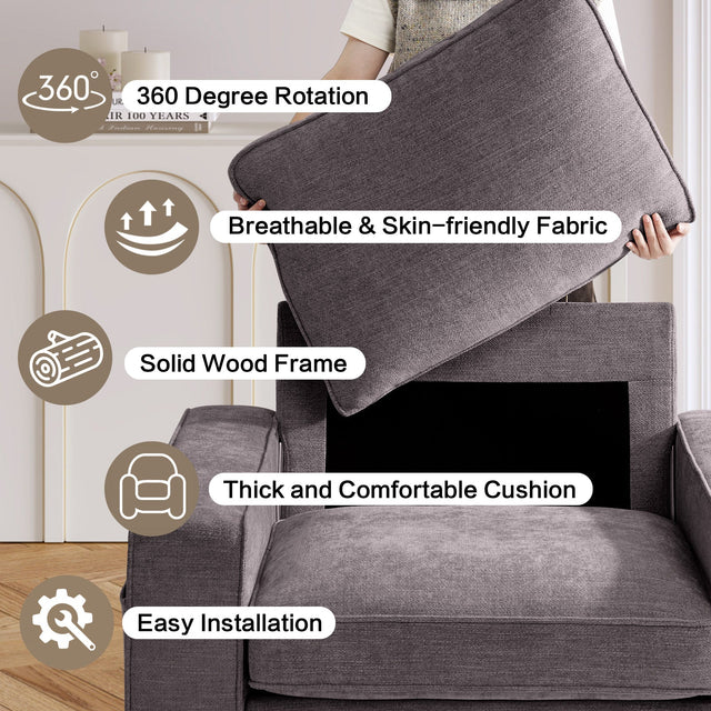 Coosleephome 360 degree Oversized Swivel Accent Chair Armchair for Living Room