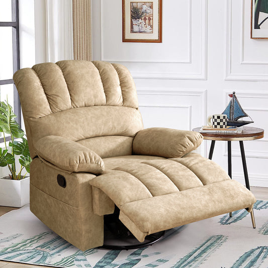 Coosleephome Gray Oversized 360 Degree Swviel Wide Recliner for the Elderly