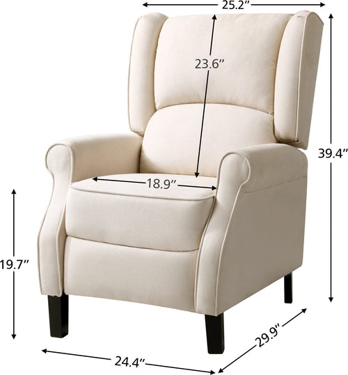 Wingback Recliner Chair with Remote Heat & Massage