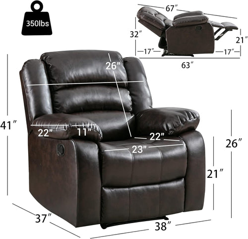 Coosleephome Best Leather Manual Recliner for Sleeping