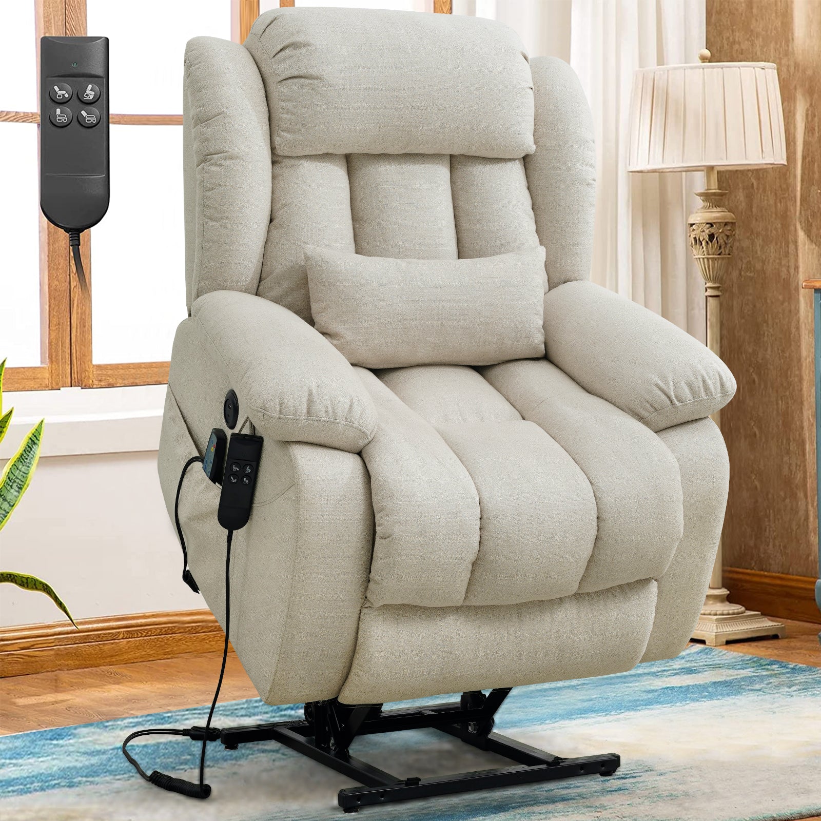 Dual Motor Power Lift Recliner Chair with Heat and Massage