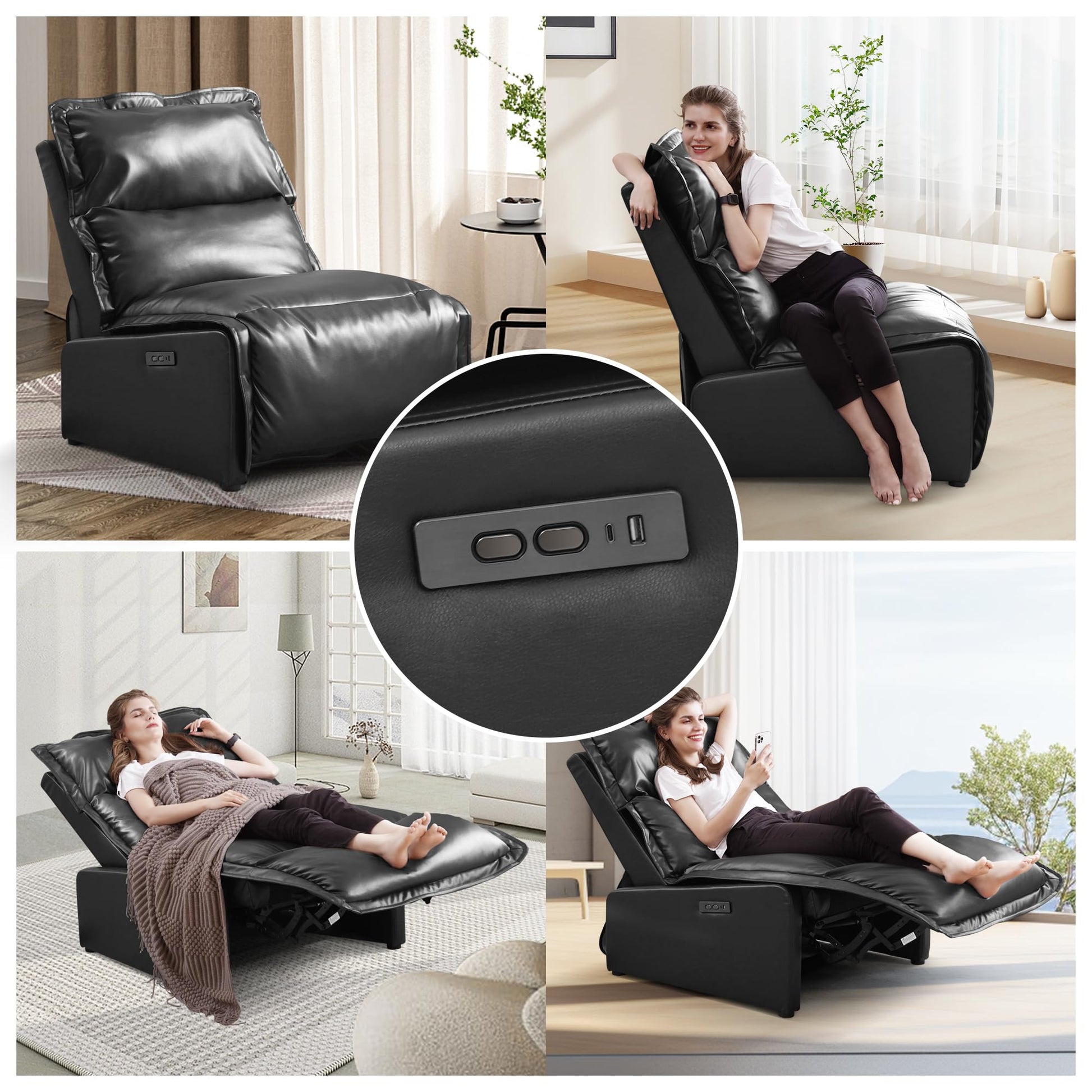 Coosleephome Single Power Recliner Chair Lounger Sofa Bed