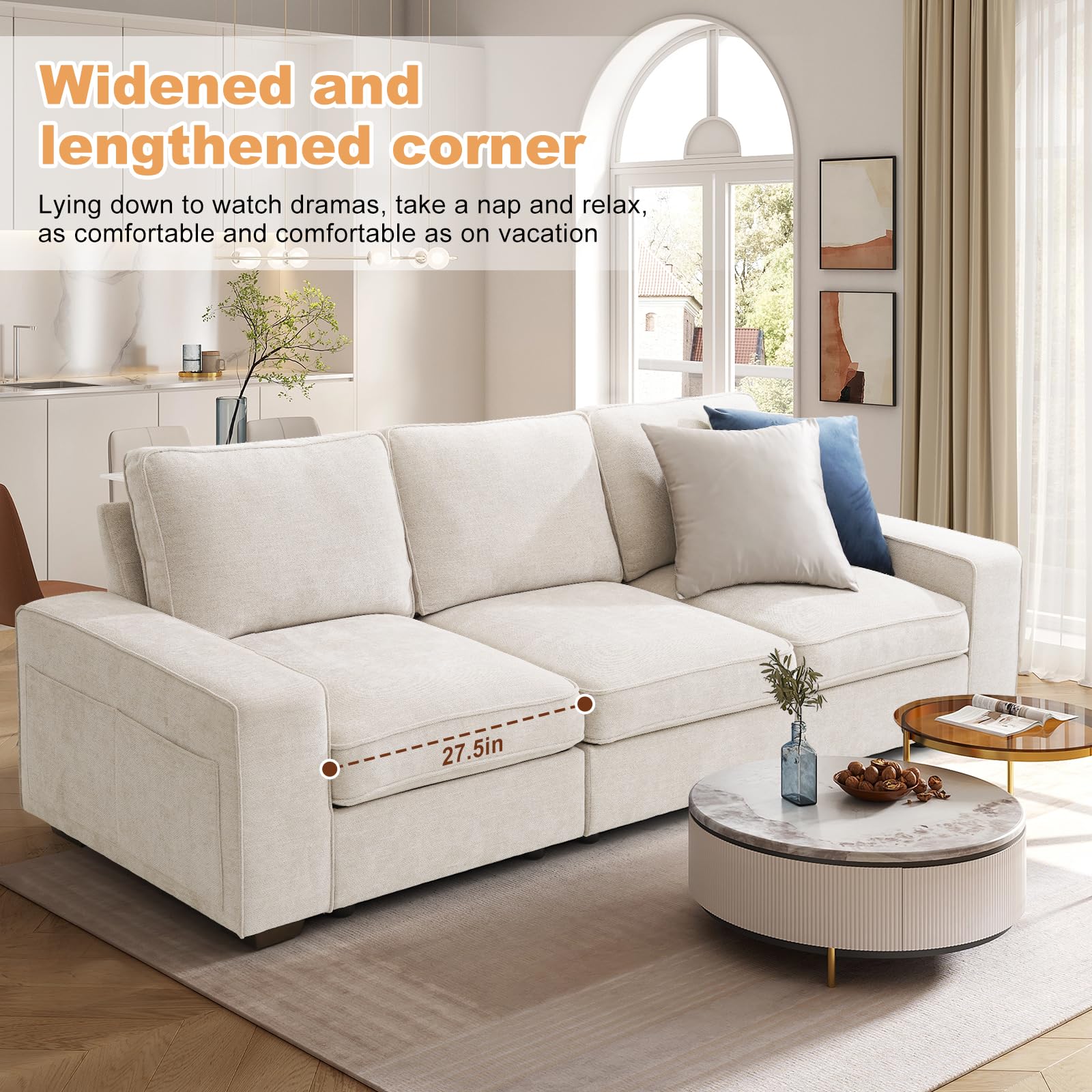 COOSLEEPHOME 2 Seater Loveseat Sofa with Storage Layer