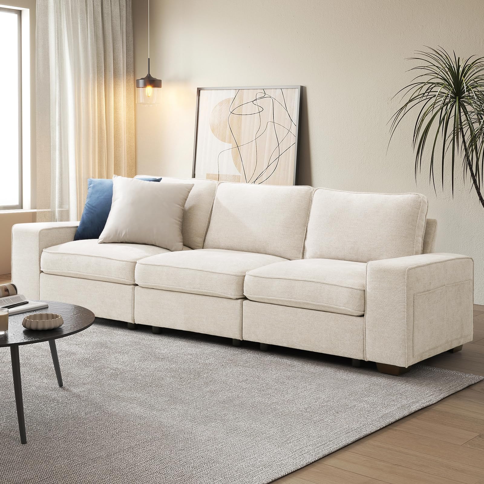 COOSLEEPHOME 2 Seater Loveseat Sofa with Storage Layer