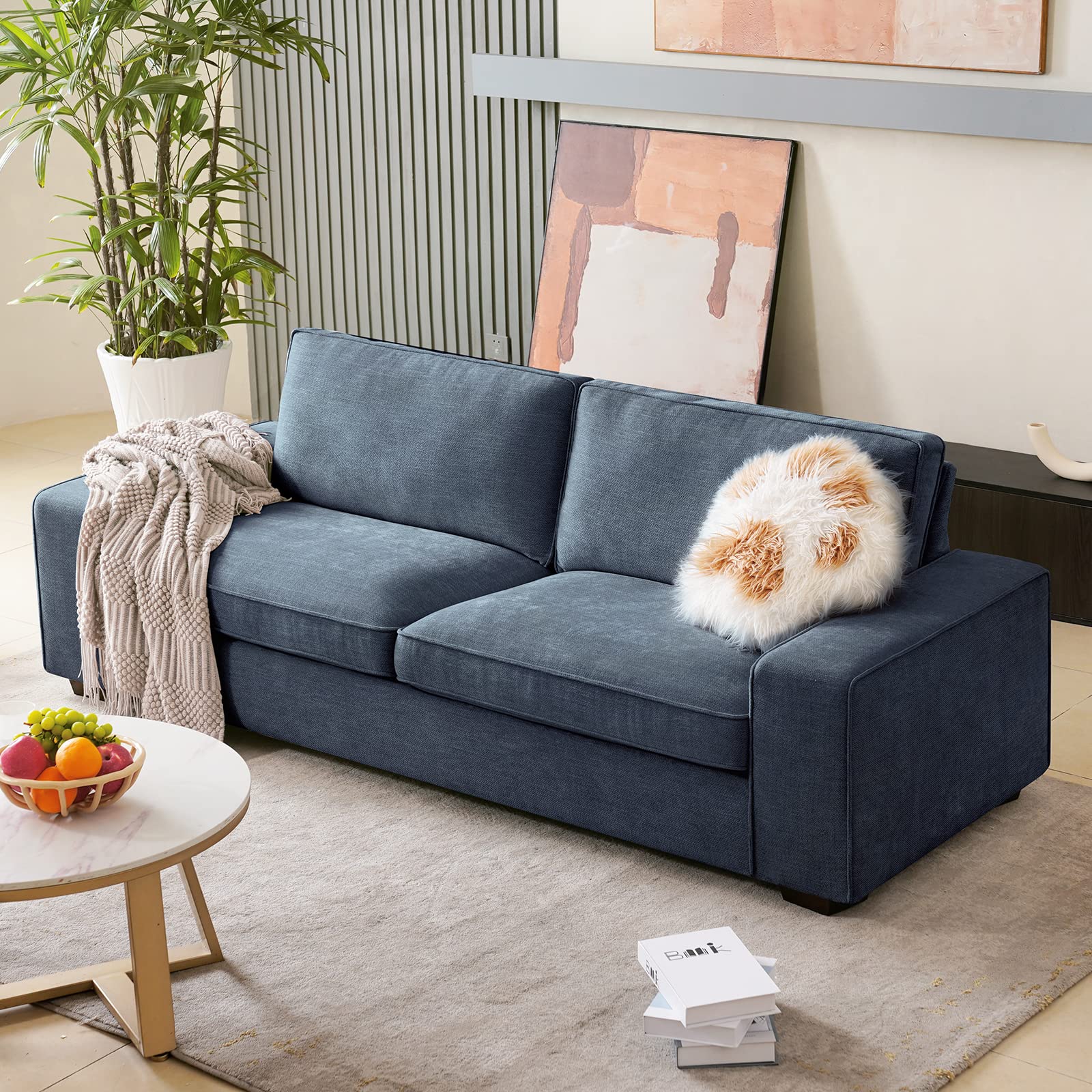 Special discounts on dark blue modern loveseat sofas being sold at coosleep home