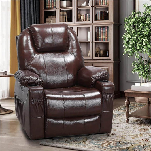 Power Lift 100% Real Leather Recliner Chair for Elderly