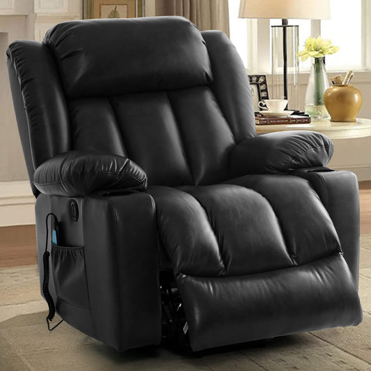 Top selling black functional electric lift recliner with heating and massage for sale at coosleep home