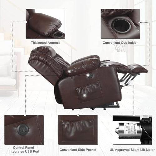 Large Power Lift Recliner Chair Black