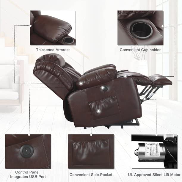 Large Power Lift Recliner Chair Gray