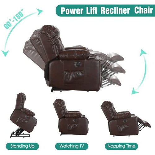 Large Power Lift Recliner Chair Black