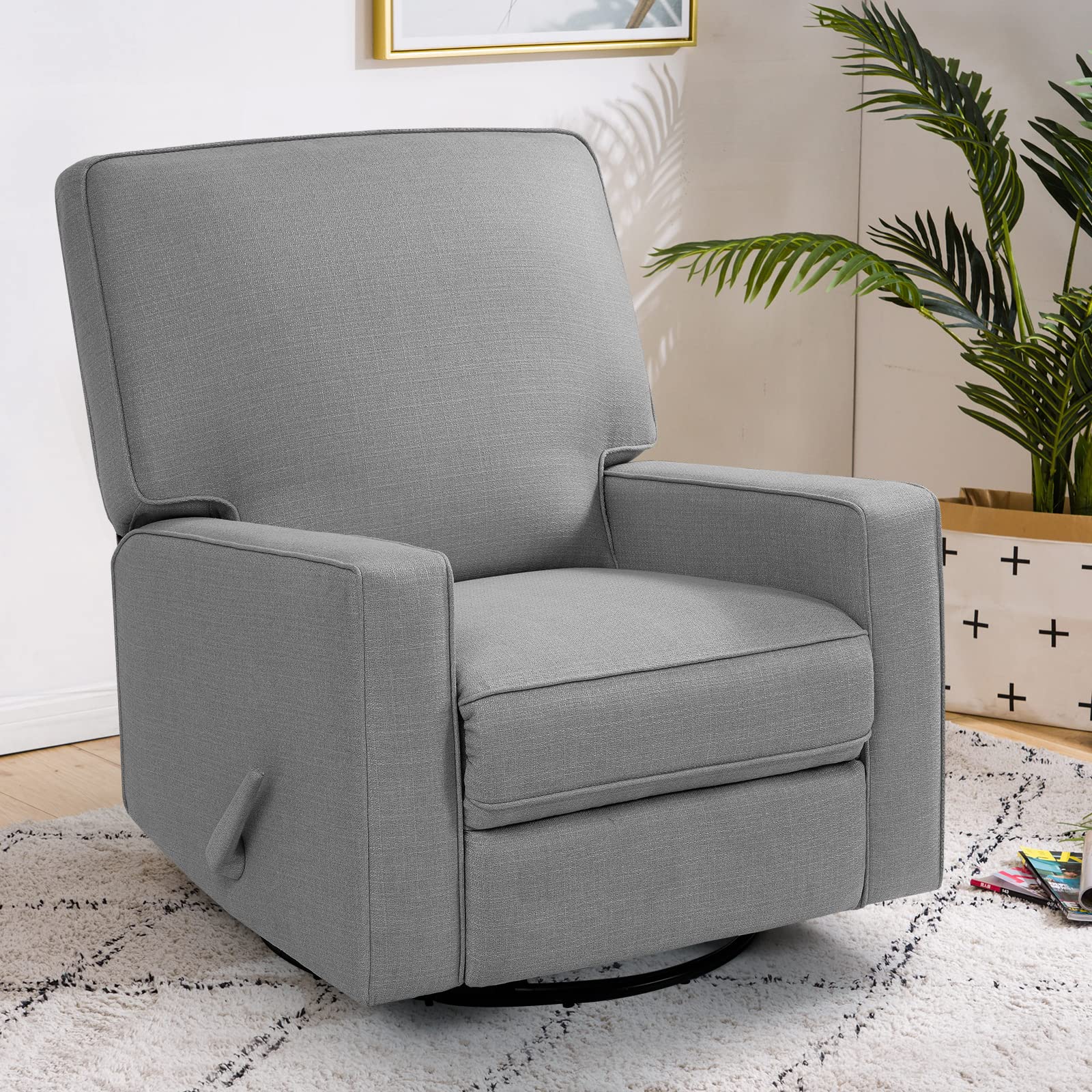Large Swivel Rocker Nursery Glider Recliner Chair for Living Room