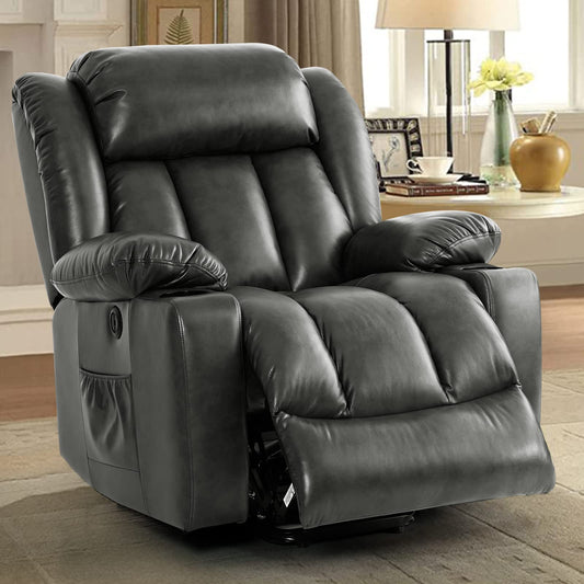 Top selling grey functional electric lift recliner with heating and massage for sale at coosleep home