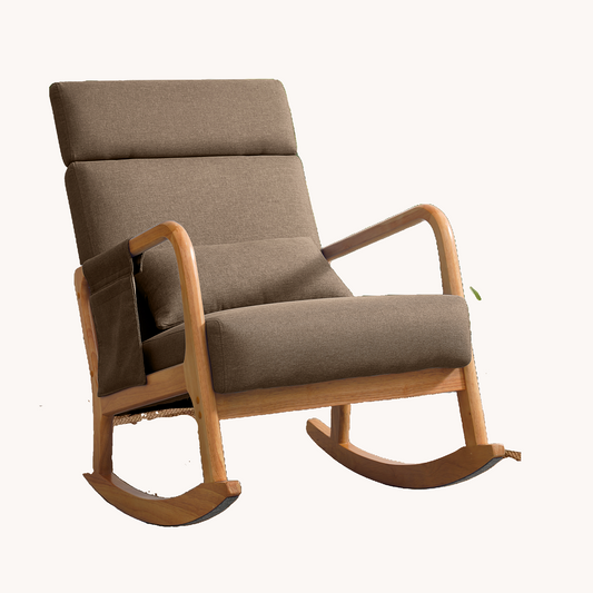 Coosleephome Wooden Rocking Chair Nursery with Adjustable Backrest