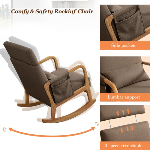 Coosleephome Wooden Rocking Chair Indoor
