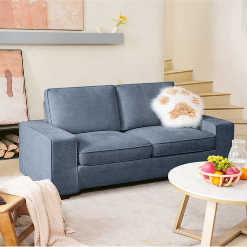 Special discounts on blue modern loveseat sofas being sold at coosleep home