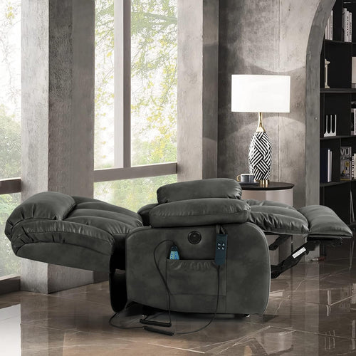 Lay Flat Sleeping Dual OKIN Motor Lift Massage Recliner Chair