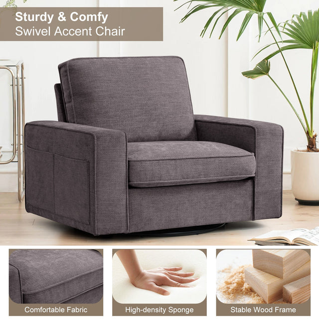 Coosleephome 360 degree Oversized Swivel Accent Chair Armchair for Living Room