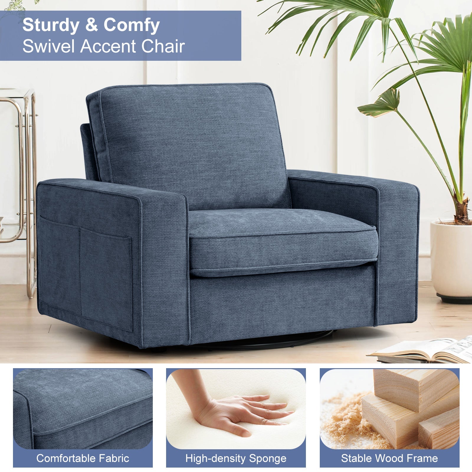 Coosleephome Swivel Accent Chair Armchair for Living Room