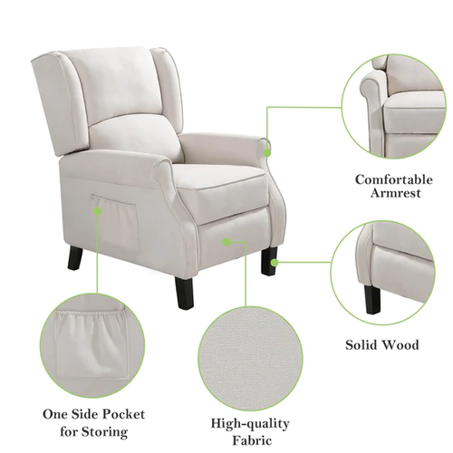 Wingback Recliner Chair with Remote Heat & Massage